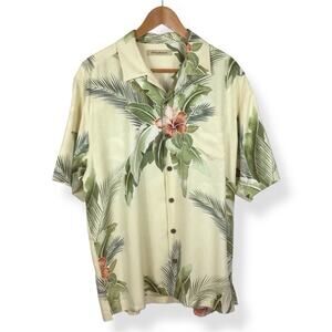 Tommy Bahama Tropical Floral Silk Aloha Shirt size Large